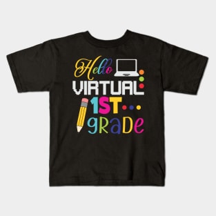 hello virtual 1st grade Kids T-Shirt